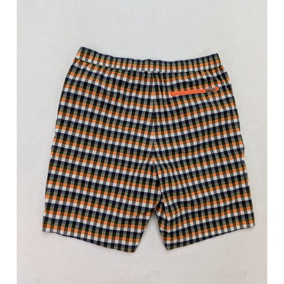 QOR Men's Swim Shorts Trunks Size 36 Blue Green Orange Plaid NEW - Picture 9 of 10